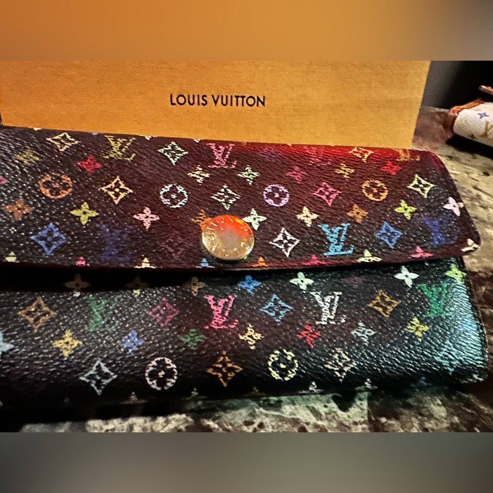 Louis Vuitton black murakami Sarah wallet